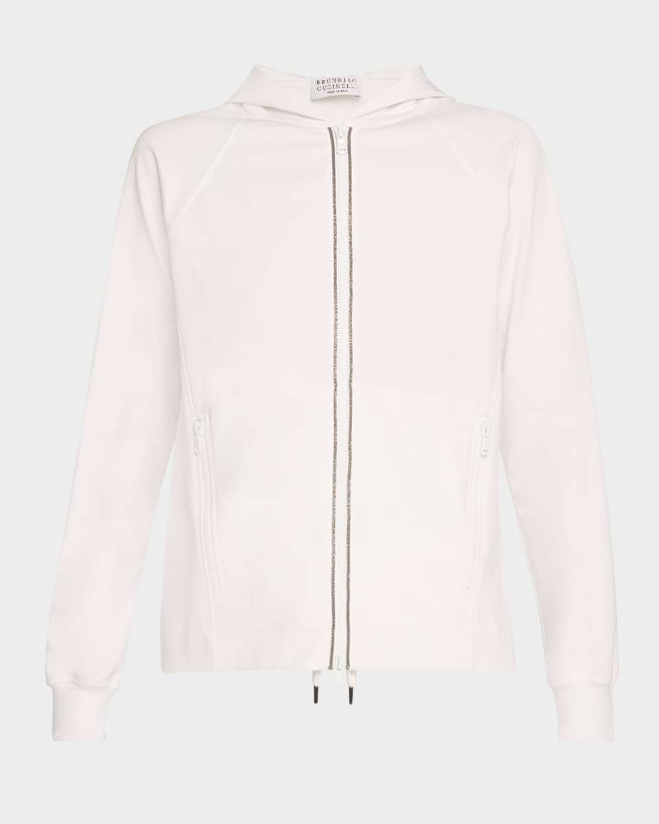 Monili Techno Jersey Zip-Front Hoodie